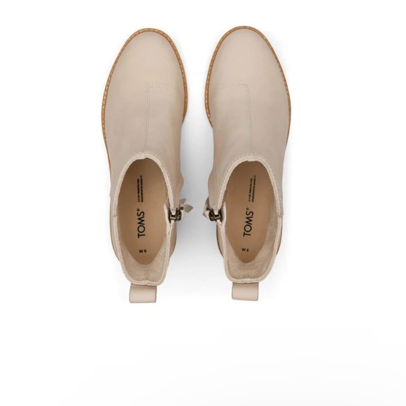 Toms Marina Beige Leather Heeled Boot - Picture 4 of 8